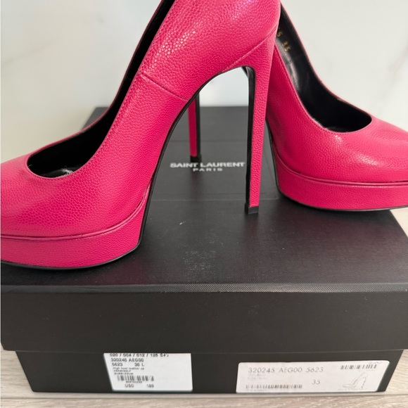 Saint Laurent Fuchsia Heels (Sz 5-5 1/2) - Picture 2 of 6